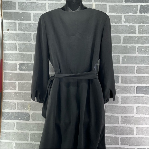 J. Crew Black Long Sleeve Wrap Dress Size 6 - Picture 8 of 11